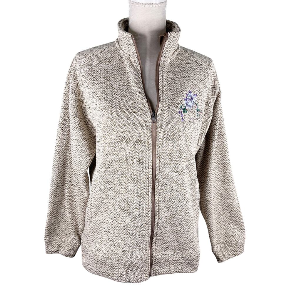 Vintage Wild Wings Collection Zip Jacket Sweatshirt Sweater Hummingbird L - Picture 11 of 11